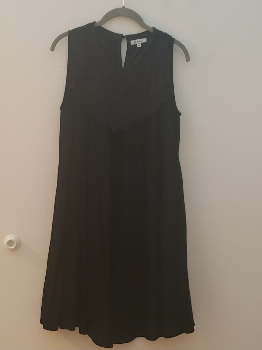 White Birch Black Lined Lace Yolk Sleeveless Mini Dress Medium M